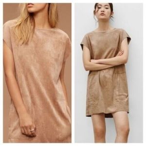 Suede shift dress